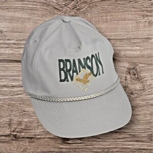 Vintage Branson Missouri Music History Travel White Snapback Trucker Hat Cap